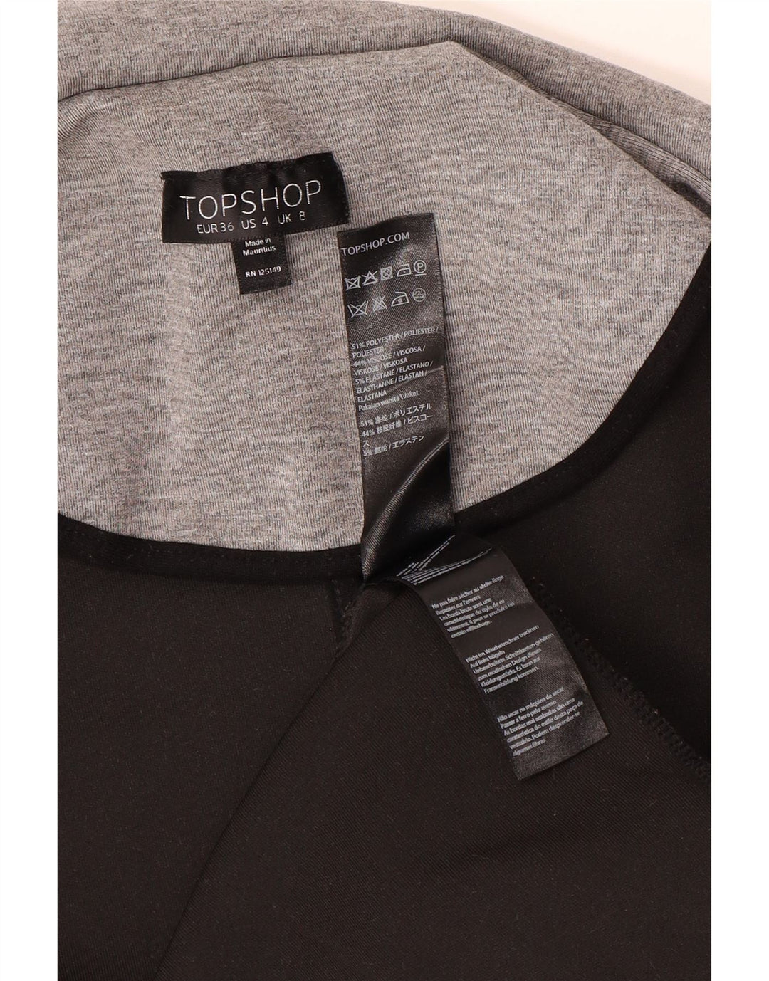 Topshop Dame Longline vest UK 8 Small Grå Elastan