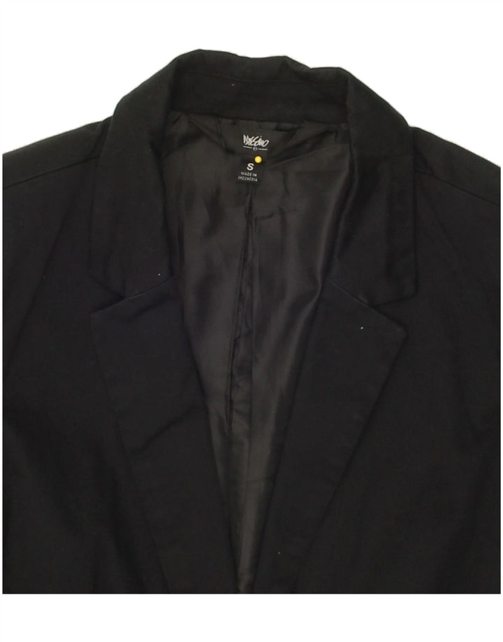 MOSSIMO Womens 1 Button Blazer Jacket UK 10 Small Black Cotton Vintage Mossimo and Second-Hand Mossimo from Messina Hembry 