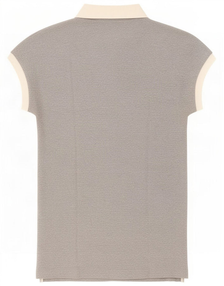 i Blues Dame Polo Shirt UK 12 Medium Grey Colourblock