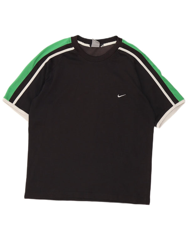 Nike T-shirt top til mænd UK 42/44 Stor sort farveblok