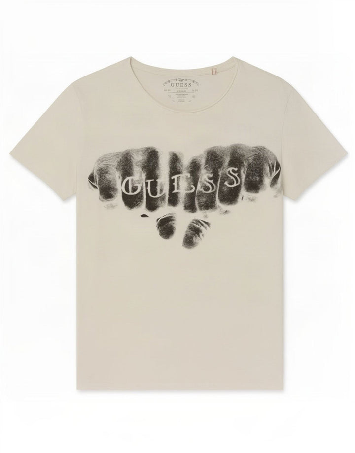 Guess Herre grafisk T-shirt Top Medium White