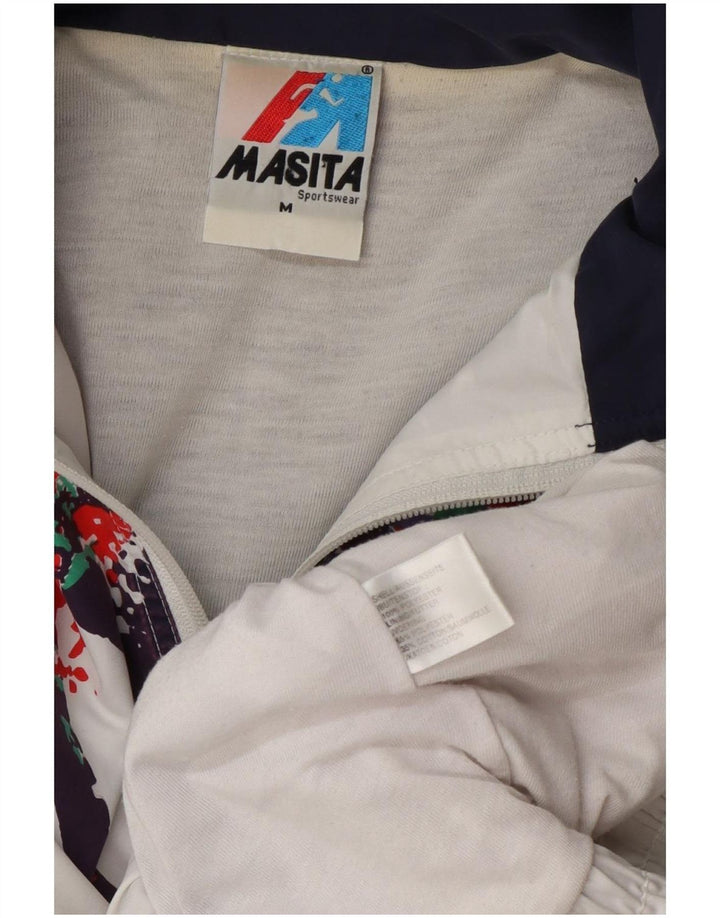 Masita Træningsdragt til mænd Topjakke Medium White Colourblock Polyester