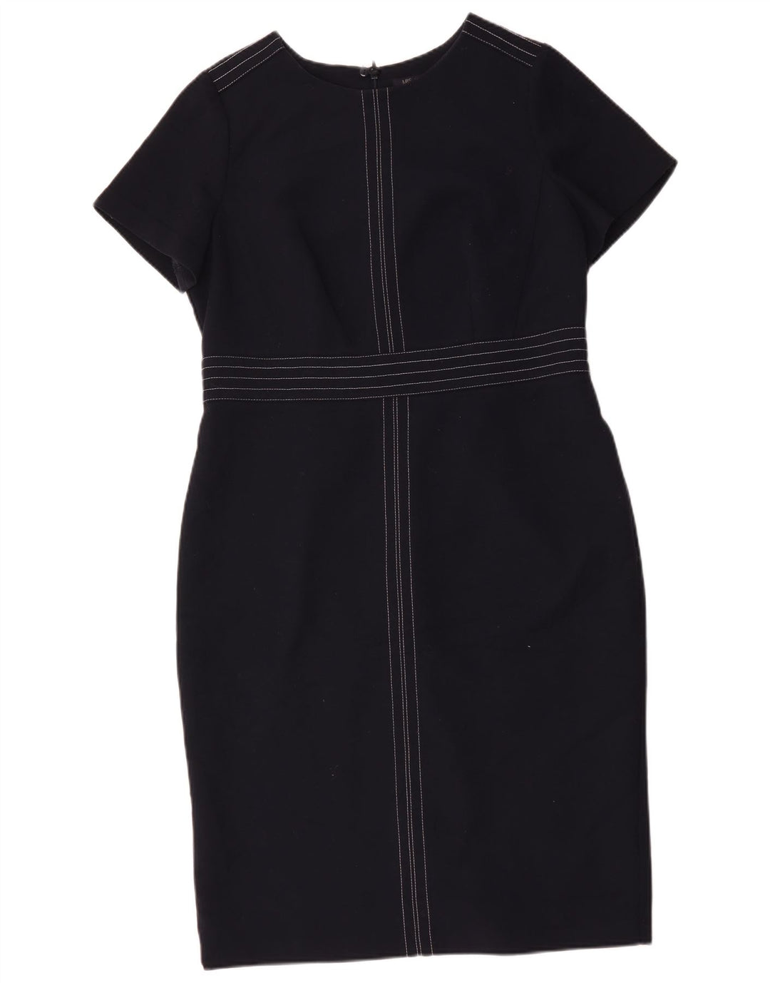 Marks & Spencer Womens Sheath Dress UK 16 Large Navy Blue Polyester