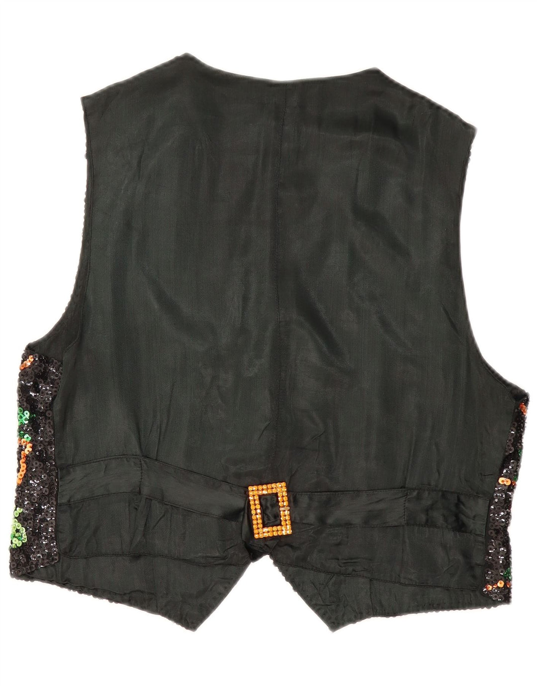 GIORGIO KAUTEN Dame pailletter vest UK 16 Stor sort blomstret bomuld