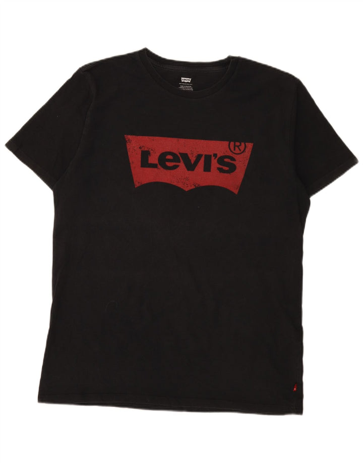 Levi's Herre grafisk T-shirt Top Stor sort bomuld
