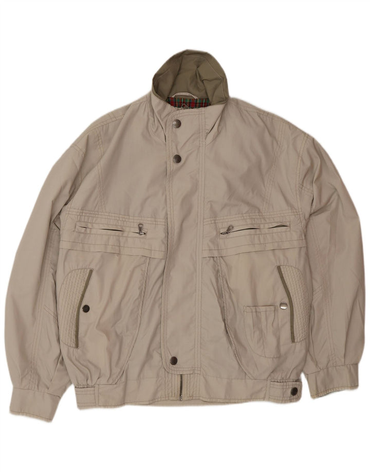 Vintage Bomberjakke til mænd IT 50 Large Beige Polyester