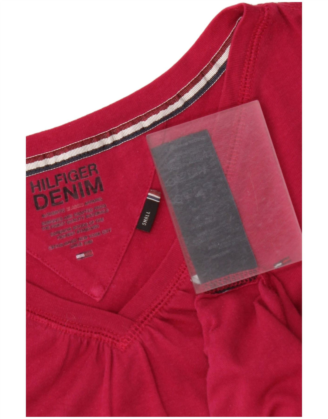 TOMMY HILFIGER T-shirt top til kvinder UK 8 Small Pink Bomuld