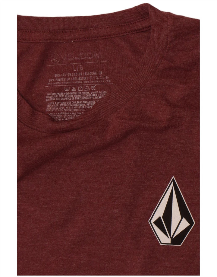 Volcom Herre Grafisk T-Shirt Top Stor Bourgogne Bomuld