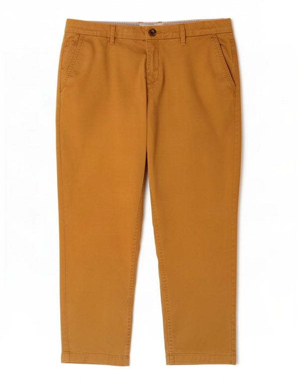 Fat Face Dame Crop Chino Bukser UK 12 Medium W32 L24 Beige Bomuld