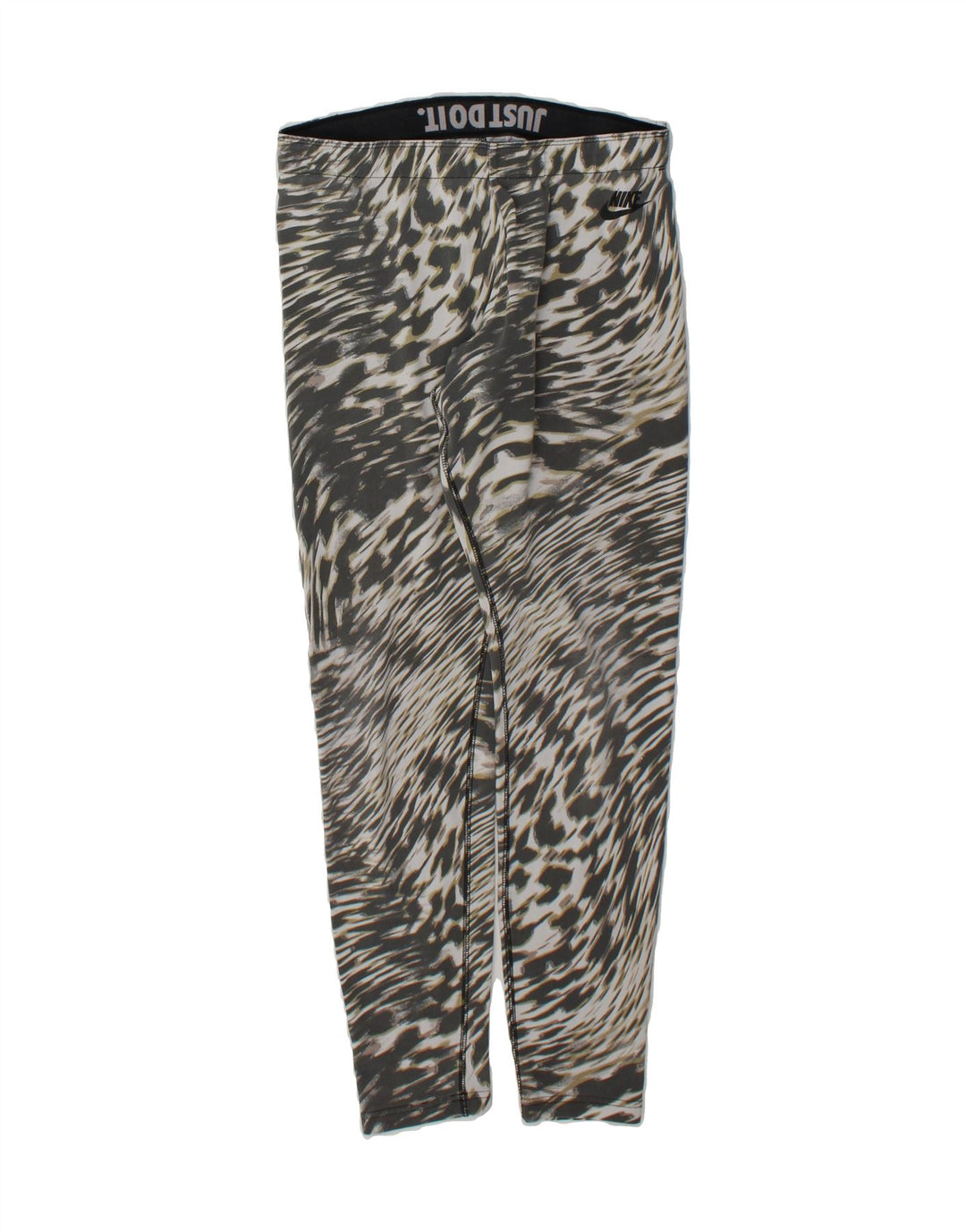 NIKE Womens Leggings UK 14 Medium  Grey Animal Print Cotton Vintage Nike and Second-Hand Nike from Messina Hembry 