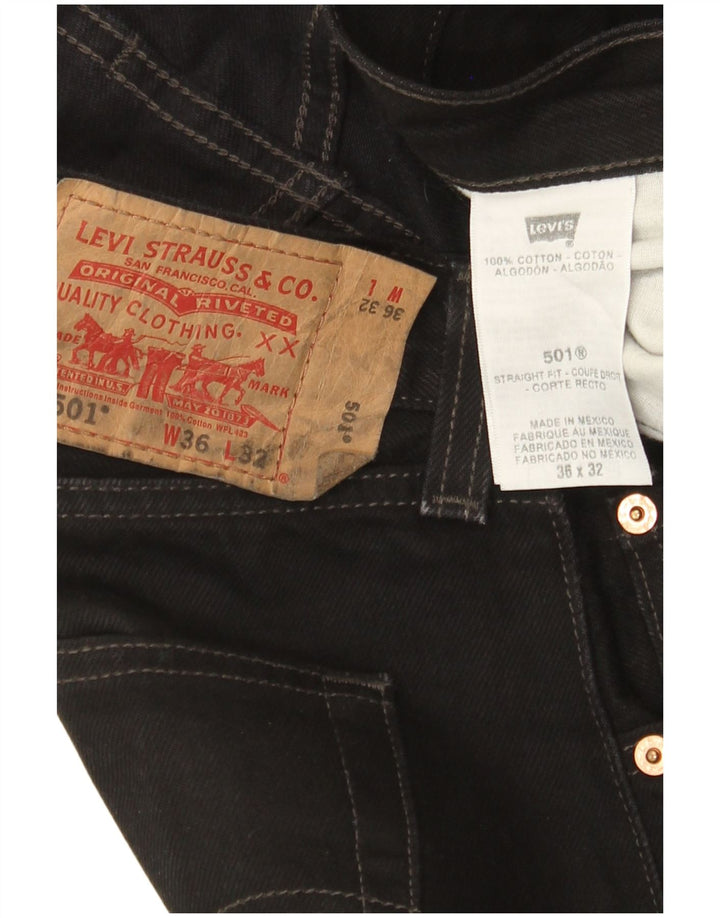 Levi's Herre 501 lige jeans W36 L32 sort bomuld