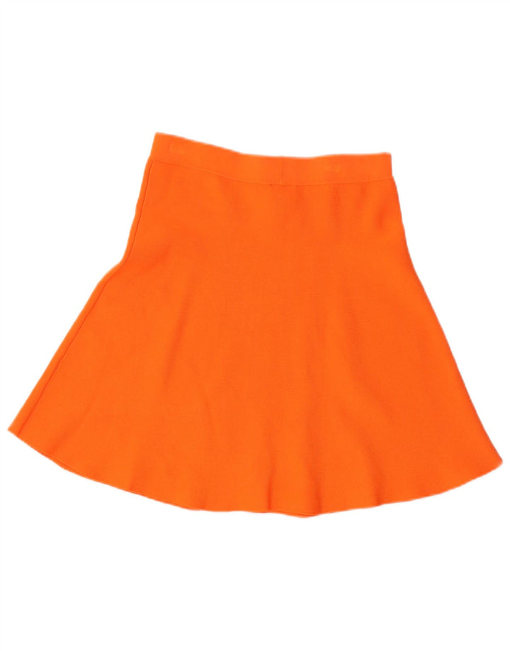 BENETTON A-line nederdel til kvinder Small W26 Orange Viscose