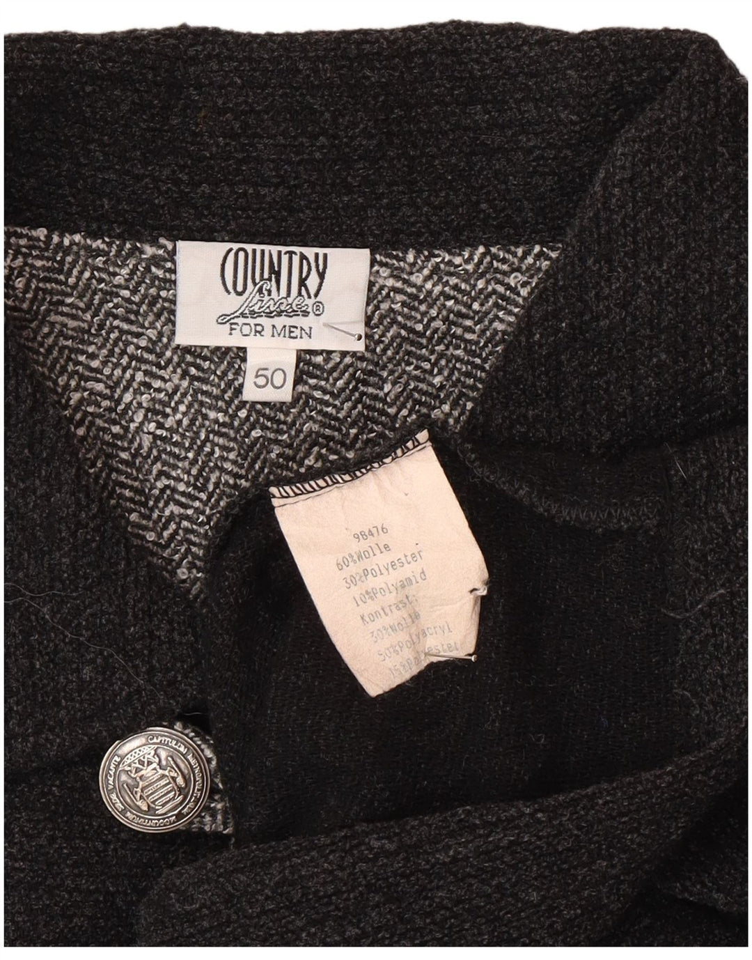 Country Herre Polo Neck Jumper Sweater IT 50 Medium Grå Uld