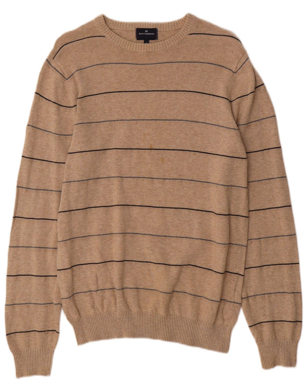 Marks & Spencer Herre Blue Harbor Crew Neck Jumper Sweater Small Beige