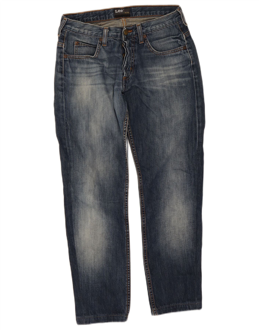 Lee Herre Knox Cropped Jeans W28 L25 Marineblå Bomuld