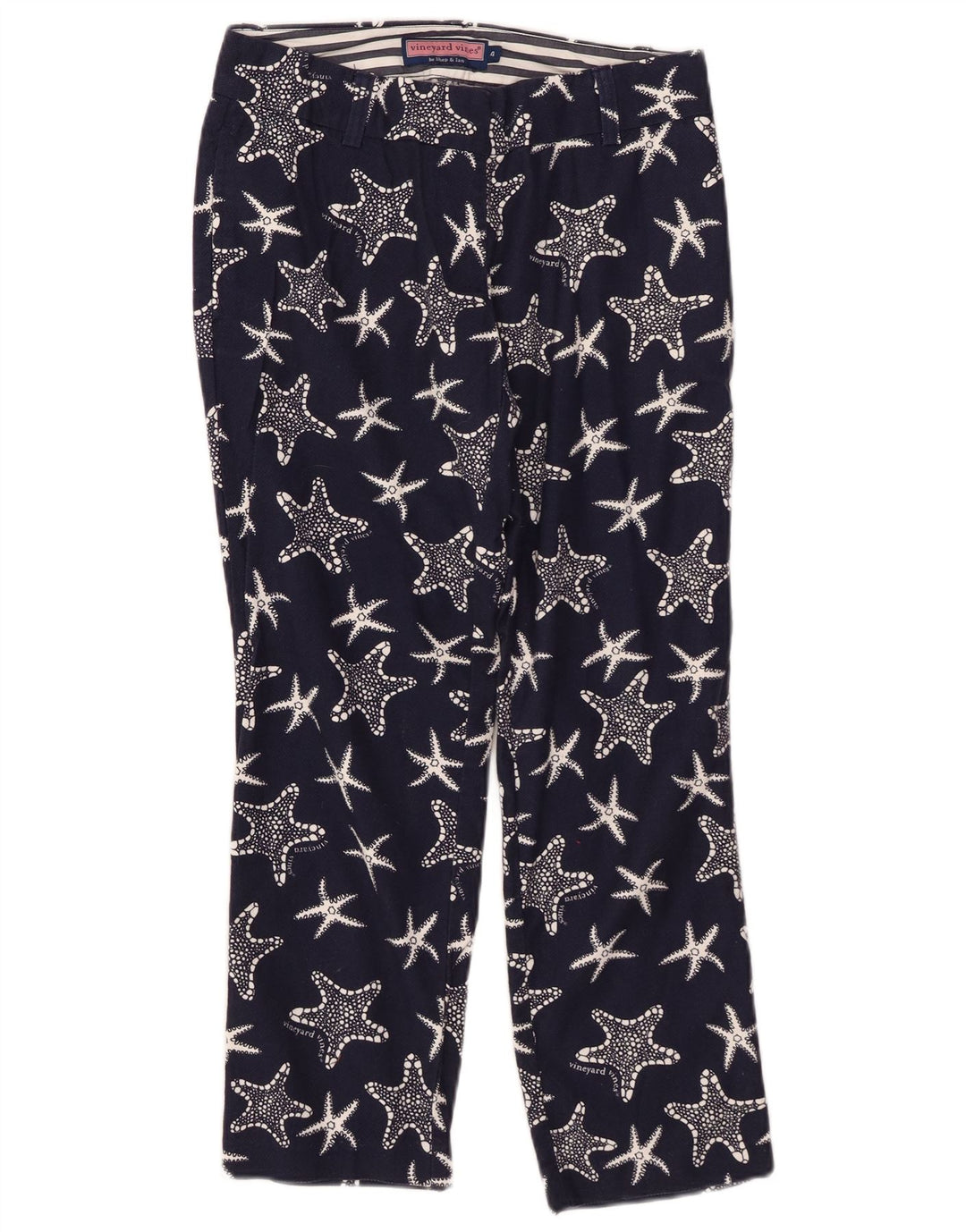 VINEYARD VINES Womens Cropped Trousers US 4 Small W28 L25 Navy Blue