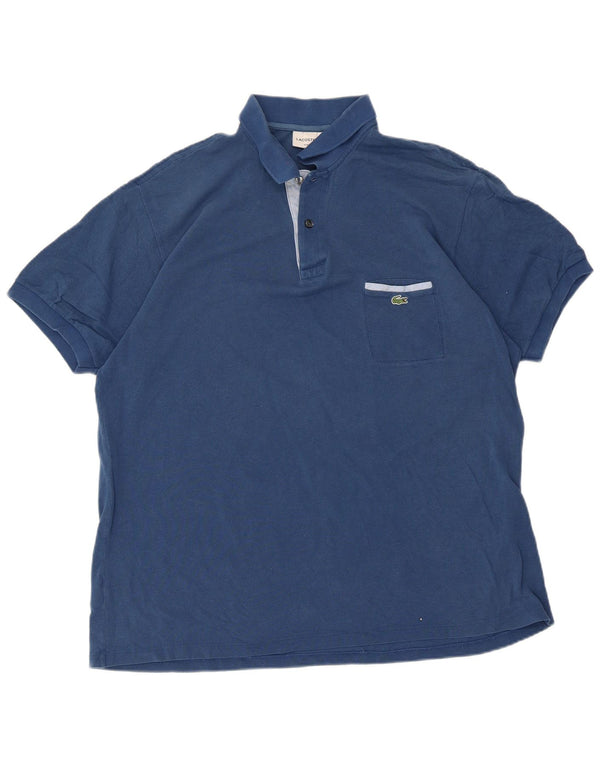 Lacoste Herre Classic Fit Polo Shirt Størrelse 7 2XL Blå Bomuld