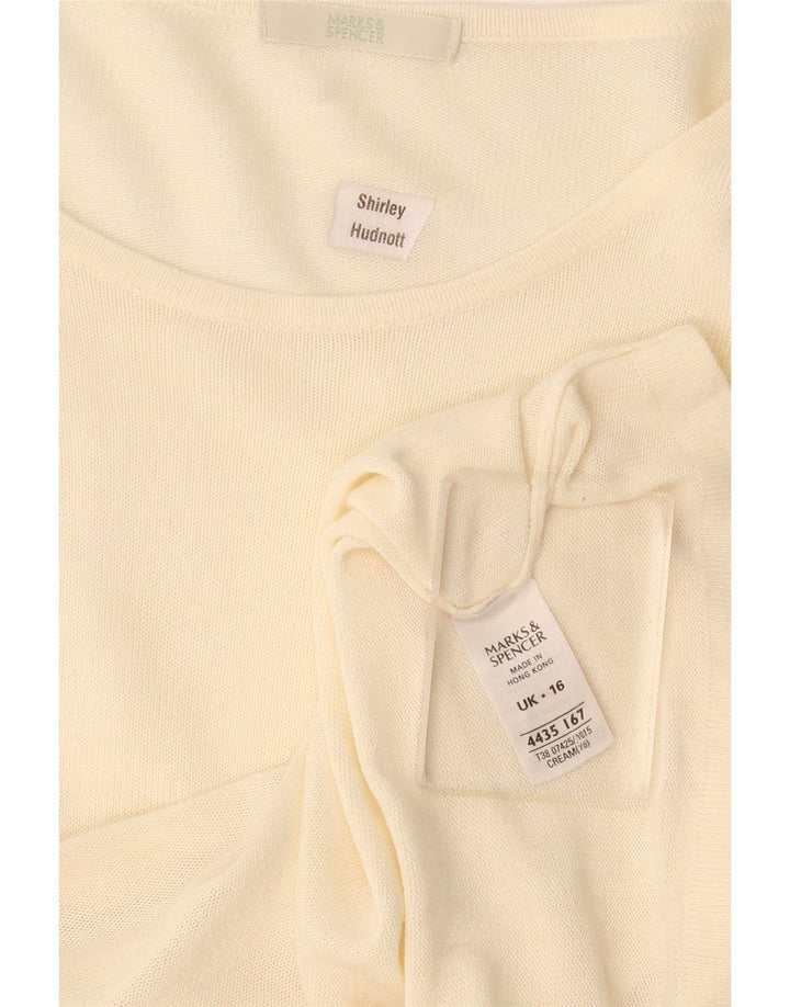 Marks & Spencer Dame Top Langærmet UK 16 Stor Beige Akryl