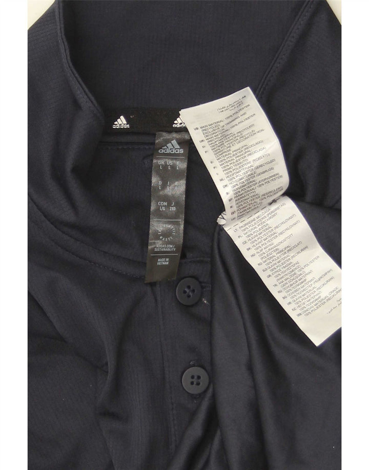 Adidas Aeroready Polo Shirt til mænd Large Navy Blue Polyester