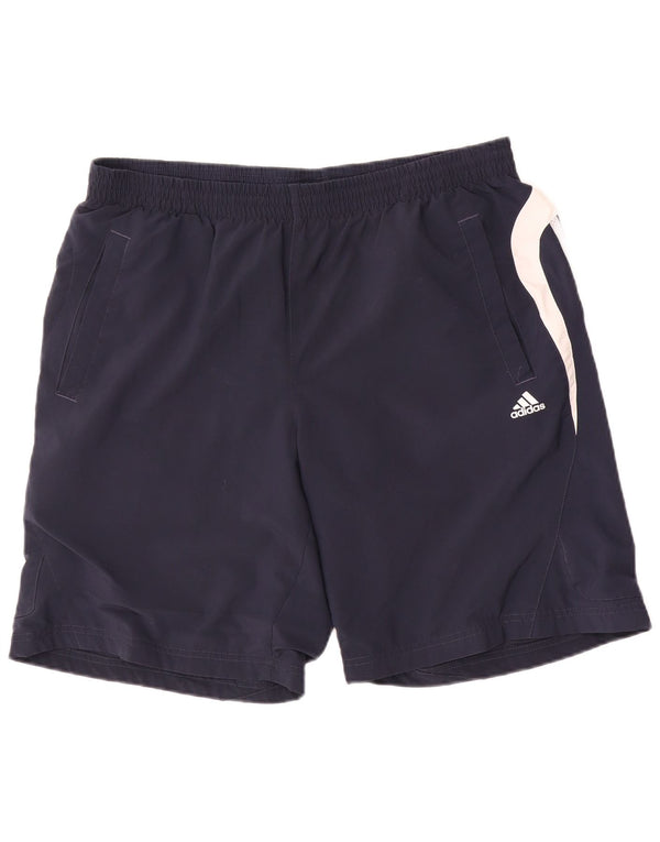 Adidas Herre Climalite Sportshorts Large Navy Blue Colourblock Polyester