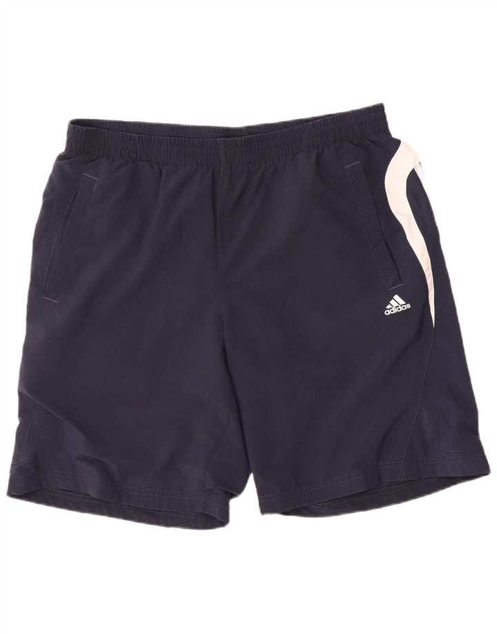 Adidas Herre Climalite Sportshorts Large Navy Blue Colourblock Polyester