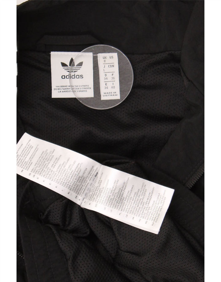 Adidas Womens Graphic Oversized Tracksuit Top Jacket UK 8 Small Black
