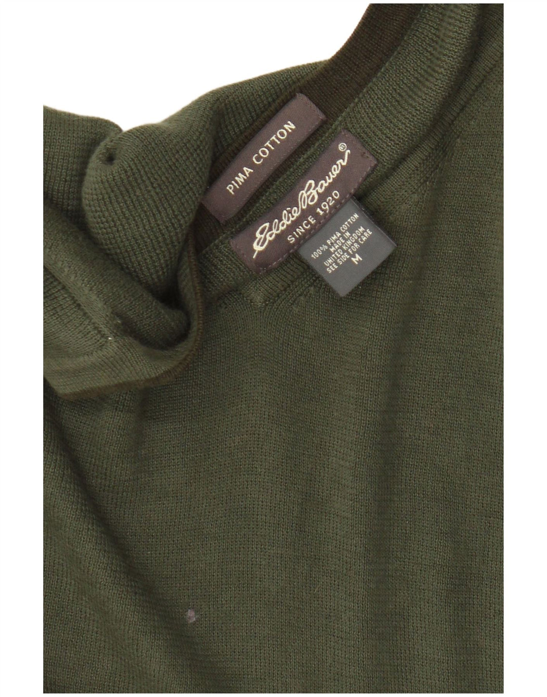 Eddie Bauer Herre V-hals sweater Medium Khaki Bomuld