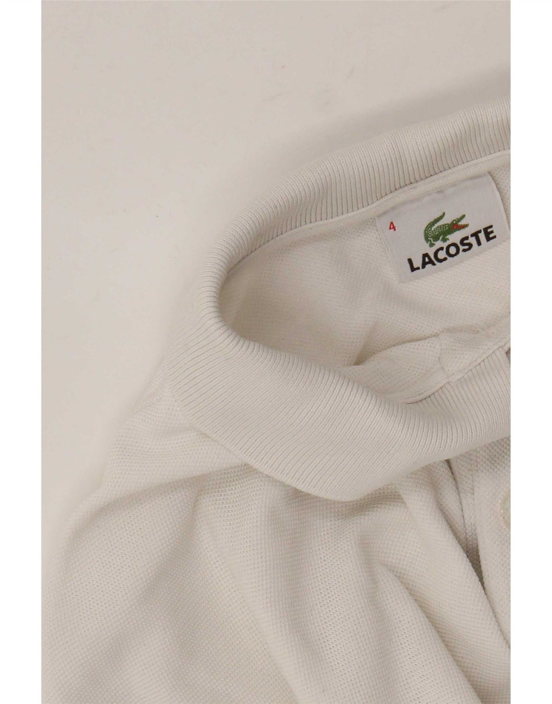 Lacoste Langærmet Polo Shirt til mænd Størrelse 4 Medium Hvid Bomuld