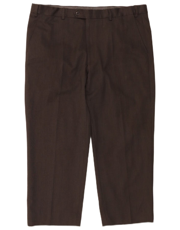 Marks & Spencer Herre Crop Regular Fit Suit Bukser W38 L25 Grå Polyester