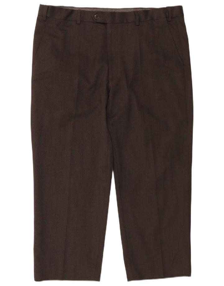 Marks & Spencer Herre Crop Regular Fit Suit Bukser W38 L25 Grå Polyester