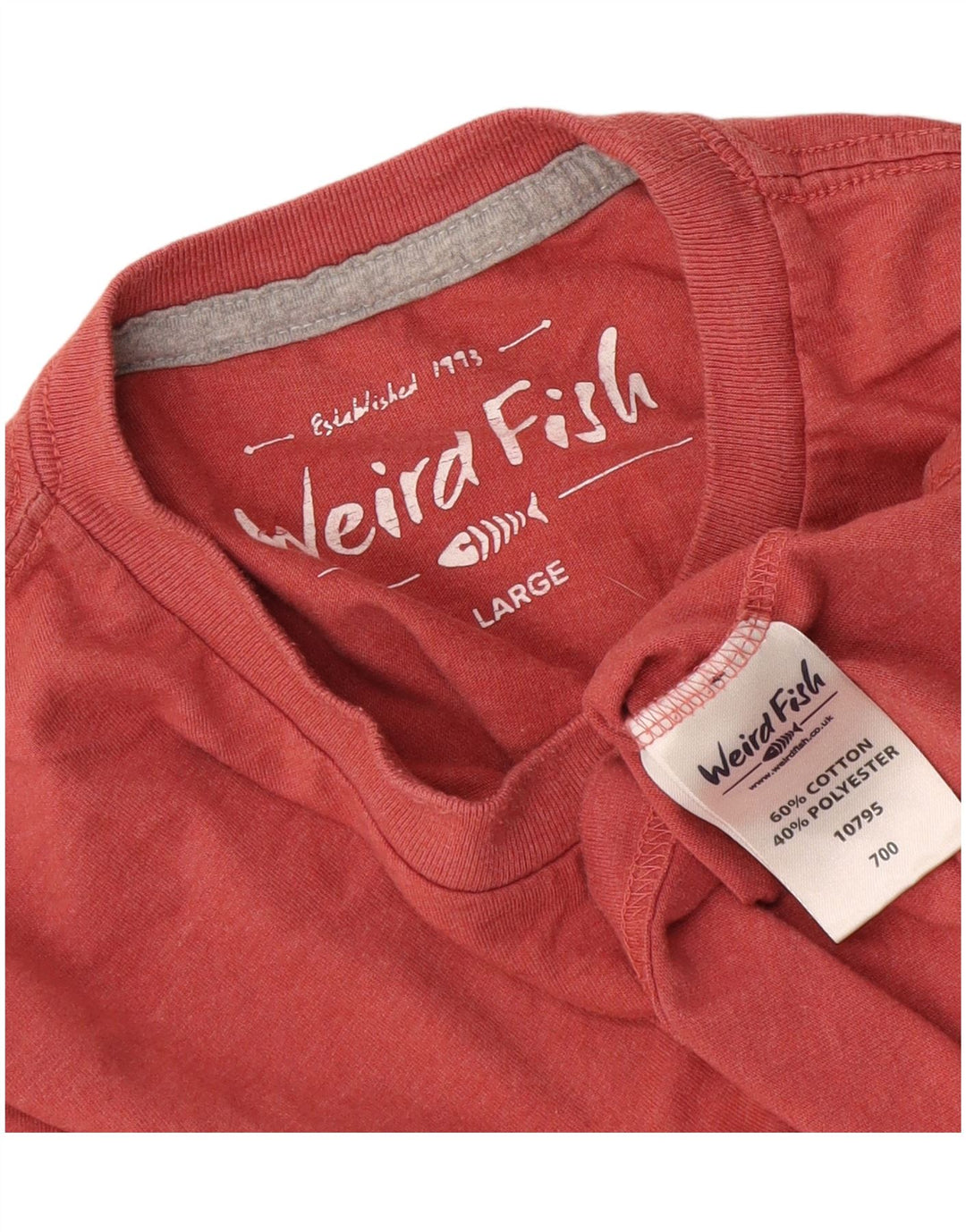 Weird Fish Herre T-Shirt Top Stor Pink Bomuld