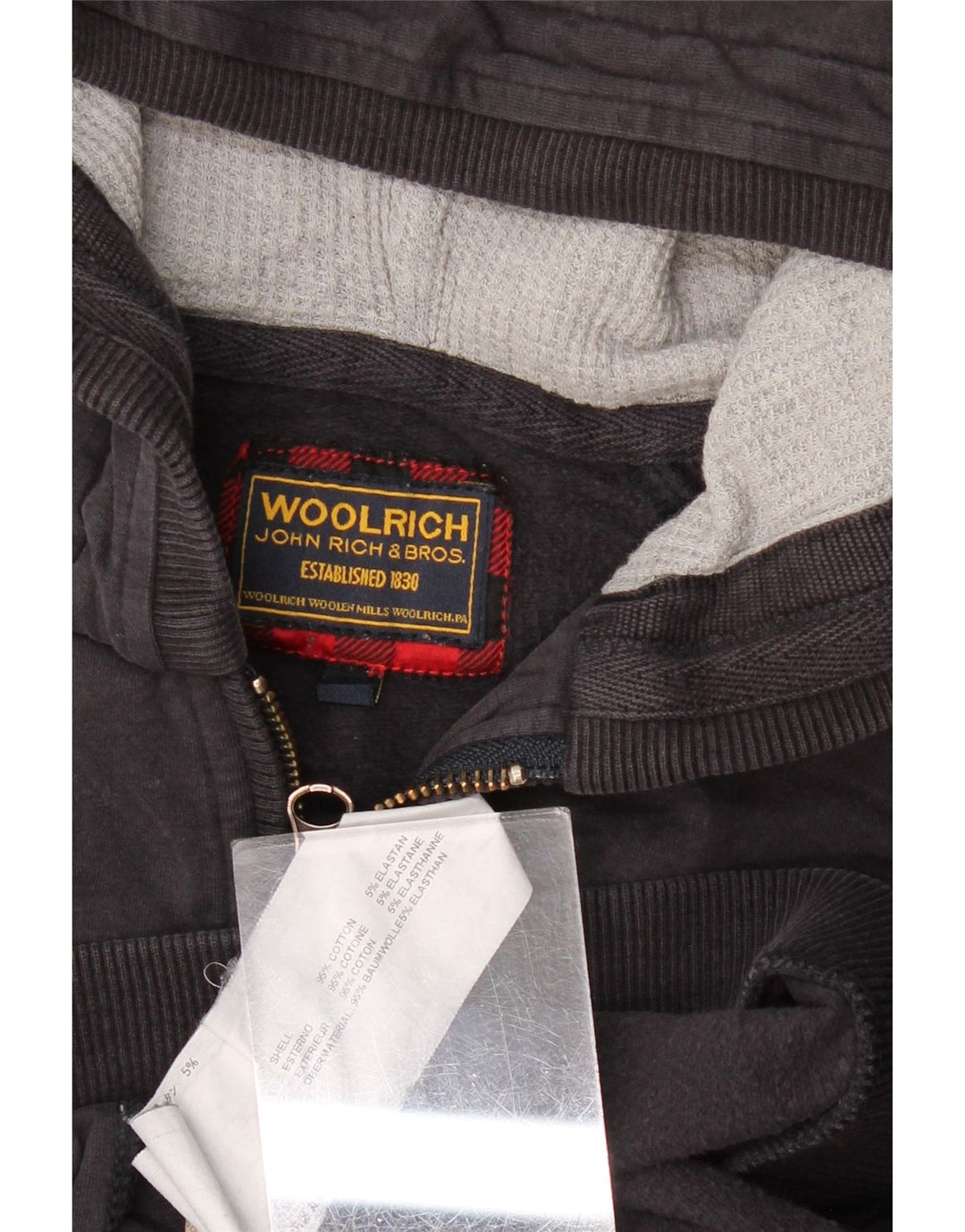 Woolrich Dame Hættetrøje Sweater UK 12 Medium Sort Bomuld