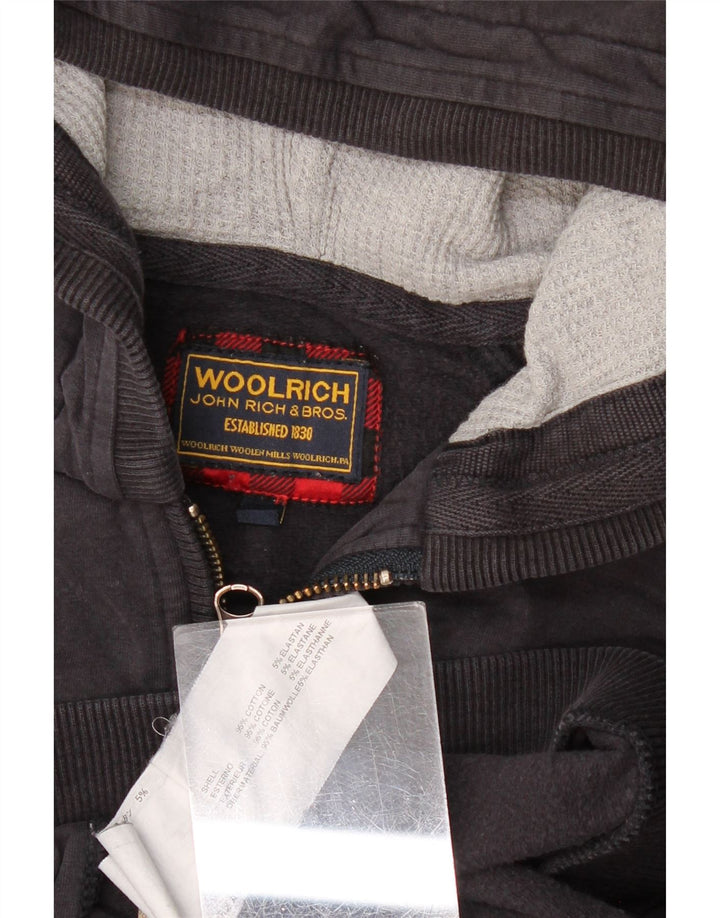 Woolrich Dame Hættetrøje Sweater UK 12 Medium Sort Bomuld