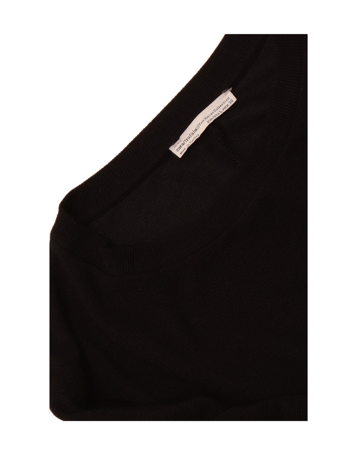 Zara Dame 3/4 ærmer Shift Dress UK 14 Large Black