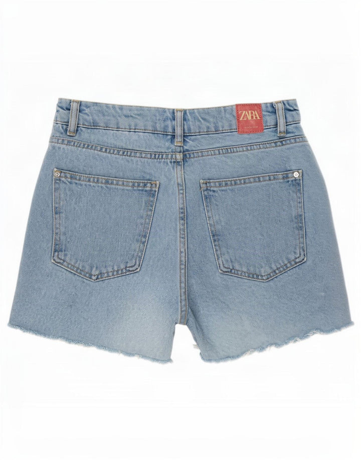 Zara Dame denim Shorts Små W26 Blå