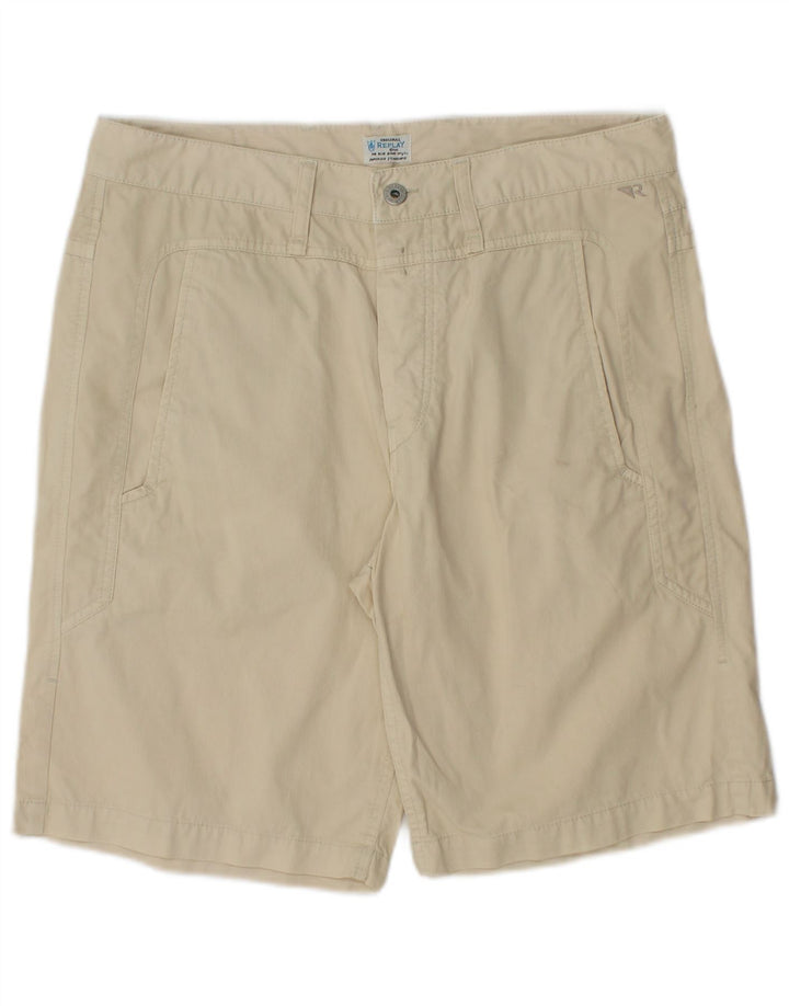 REPLAY Herre Casual Shorts W31 Medium Off White Bomuld