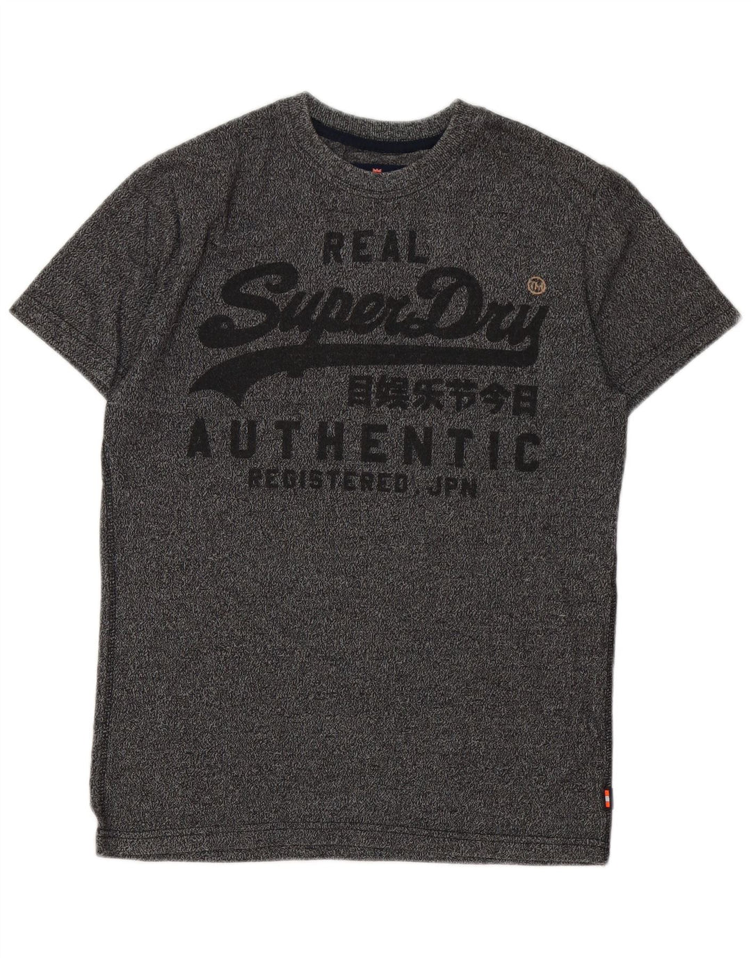 Superdry grafisk t-shirt til mænd, mellemgrå flækket bomuld