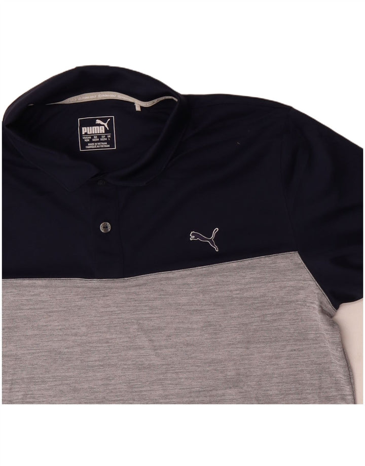 PUMA Poloshirt til mænd Stor marineblå Colourblock Polyester
