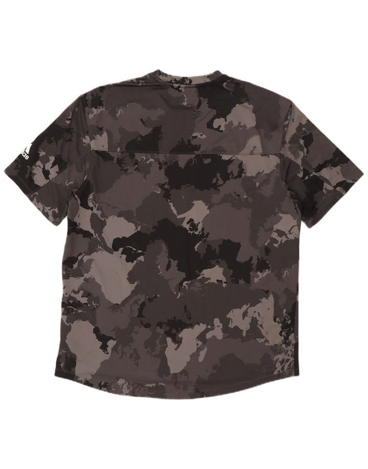 Adidas Herre T-Shirt Top 2XL Grå Camouflage Polyester