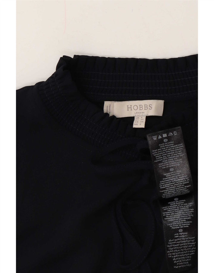 Hobbs Womens Front Tie Ærmeløs bluse Top UK 8 Small Navy Blue Polyester