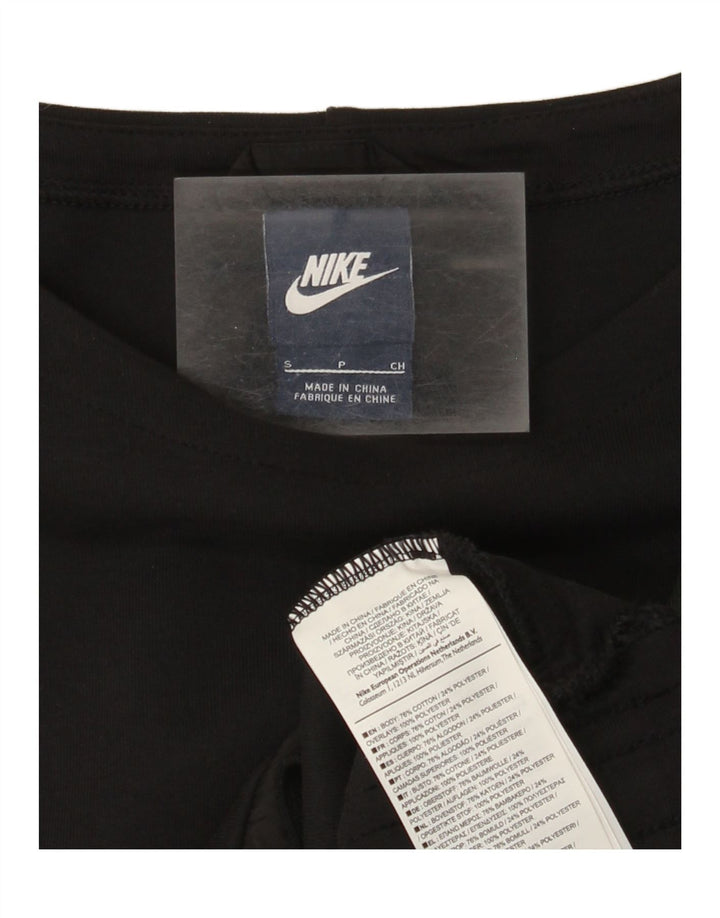 Nike Womens Crop Sweatshirt Jumper UK 10 Small Black Bomuld