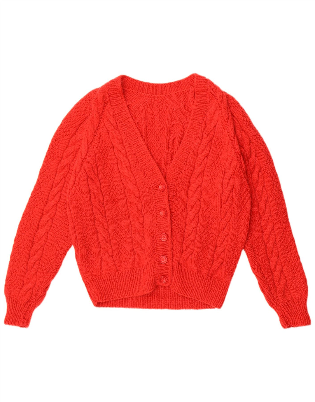 Vintage dame cardigan sweater UK 14 Medium Red
