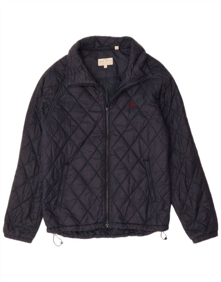 Jack Wills Herre quiltet jakke UK 38 Medium Navy Blue Nylon