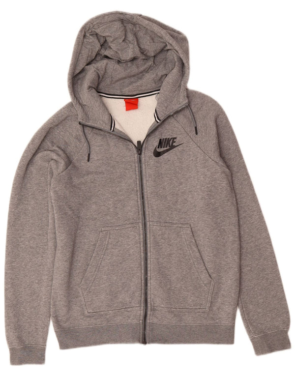 Nike hættetrøje med lynlås til mænd, lille grå flækket bomuld