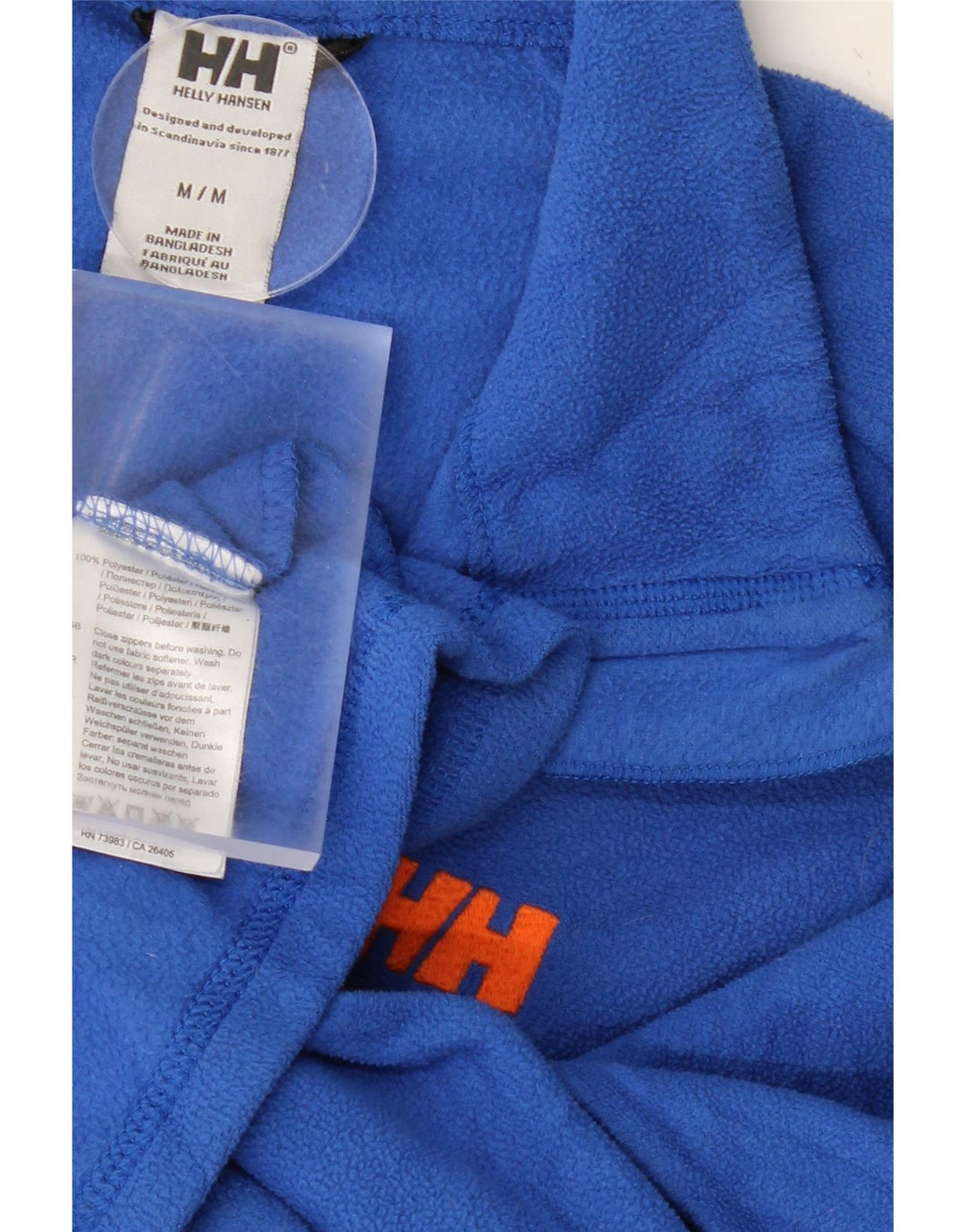 HELLY HANSEN Mens Zip Neck Fleece Jumper Medium Blue Polyester Vintage Helly Hansen and Second-Hand Helly Hansen from Messina Hembry 
