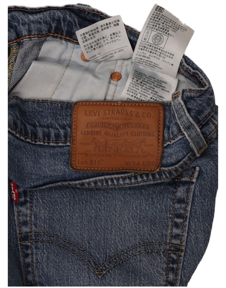 Levi's Herre 511 Slim Jeans W34 L30 Blå Bomuld