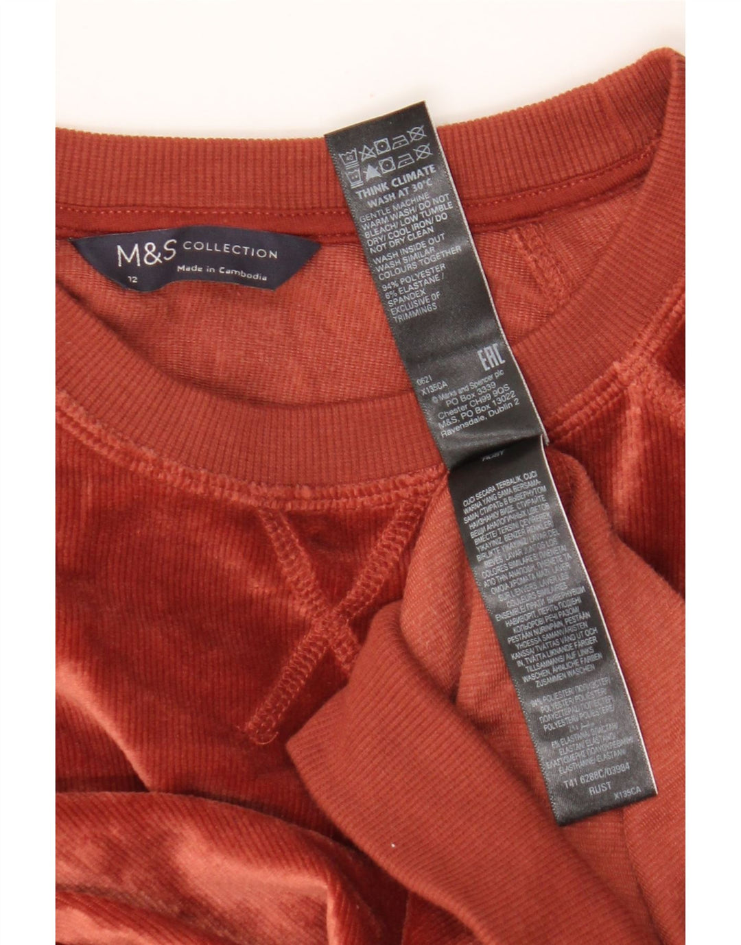 Marks & Spencer Dame fløjlstrøje Jumper UK 12 Medium Brun