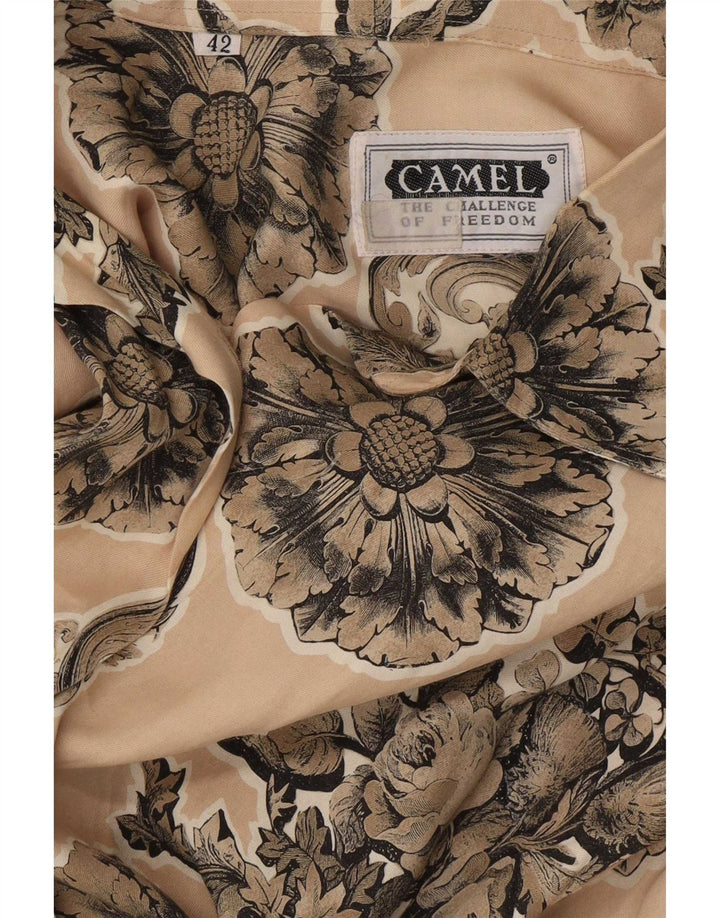 Camel Active kortærmet skjorte til kvinder EU 42 Large Beige Floral Viscose