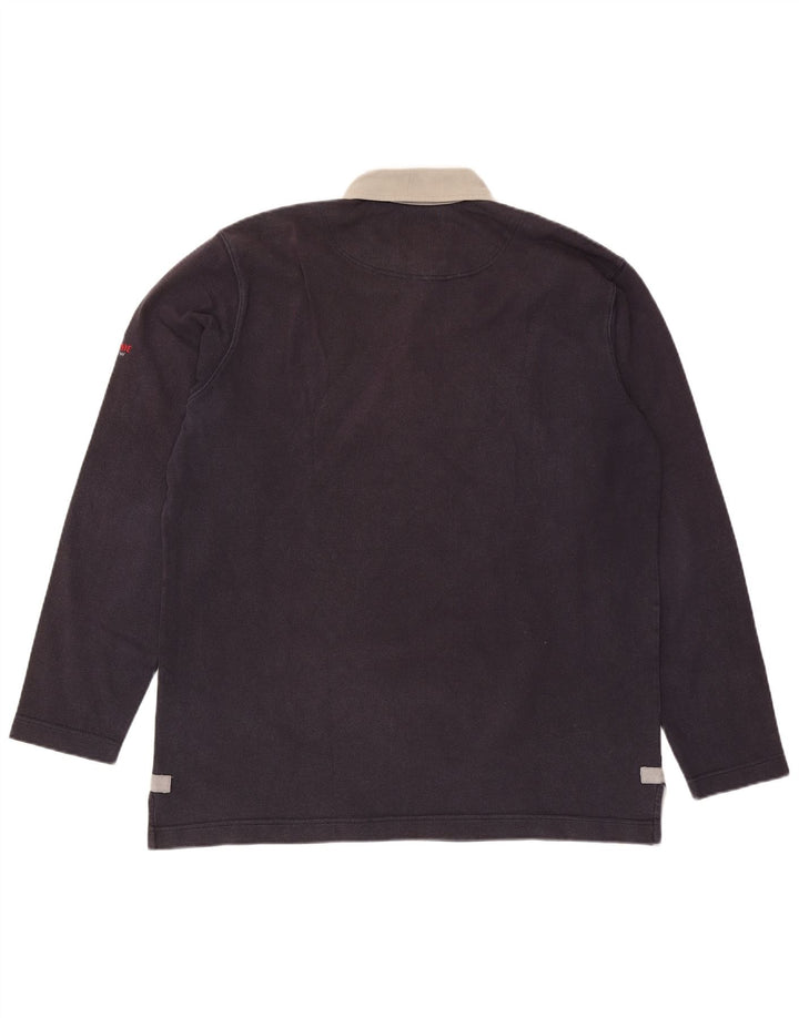 MURPHY & NYE Langærmet rugby poloshirt til mænd 2XL marineblå bomuld