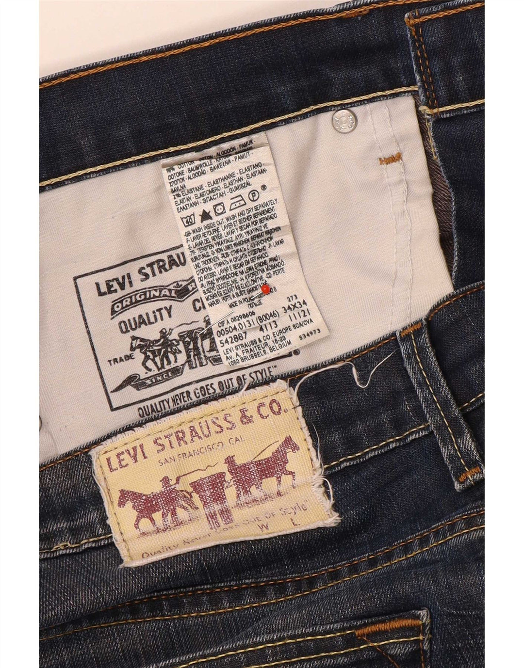 Levi's Straight Jeans til mænd W34 L29 blå bomuld